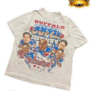 Vintage NFL Buffalo Bills Caricature Shirt, American Sport Shirt, Football Shirt